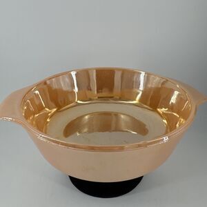Anchor Hocking Fire King MCM 1.5 QT Casserole Dish 437 Gold Peach Luster VTG